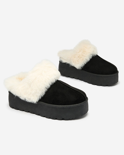 Royalfashion Chaussures pour femmes marron clair a'la bottes de neige avec ornement Parisela