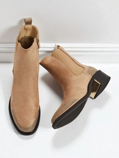 Bottines femme en éco-daim ornées de strass TangleMist