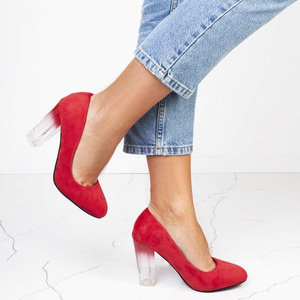 OUTLET Escarpins rouges sur poteau transparent Lorna - Chaussures