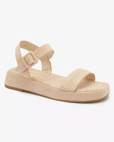 Sandales femme beige avec strass Franssia - Footwear