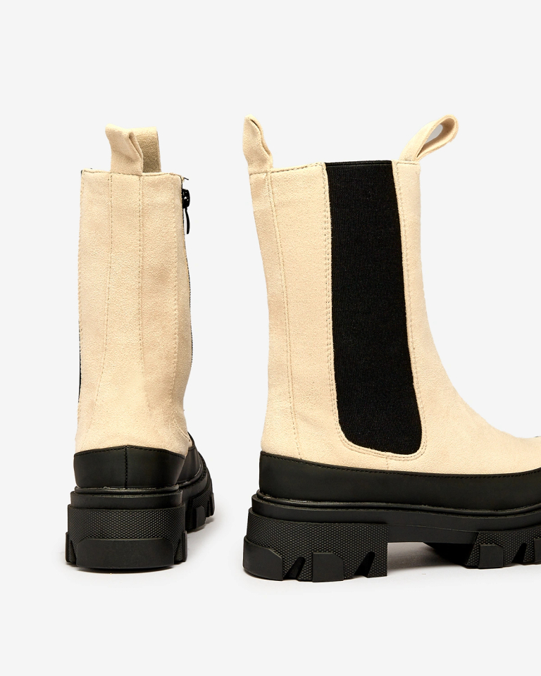 OUTLET Royalfashion Bottes hautes isolées pour femmes Beige Soft Way