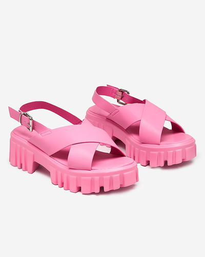 Sandales femme rose fluo sur semelle massive Otida - Footwear