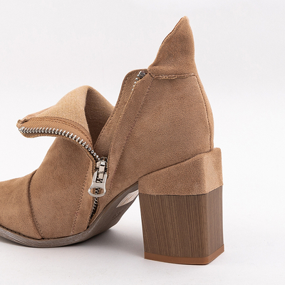 Bottes pour femmes marron clair avec découpes Plinara - Footwear
