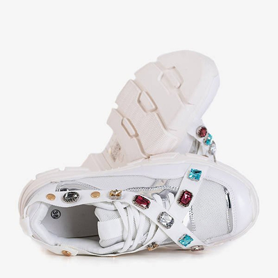 OUTLET Baskets blanches pour femmes à semelle épaisse Jocasta - Footwear