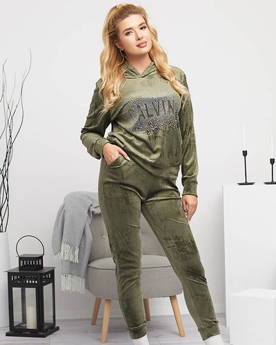 Ensemble de survêtement pour femme vert avec paillettes - Vêtements