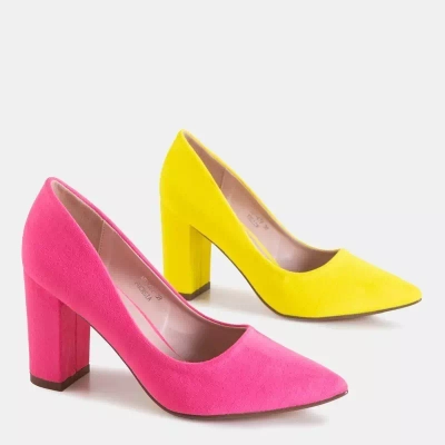 OUTLET Escarpins femme jaune fluo à talon haut Madelina - Chaussures