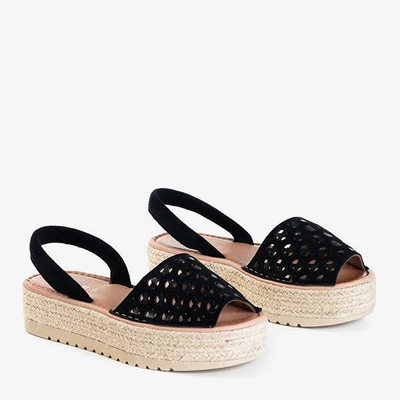 Sandales noires ajourées sur la plateforme Tieva - Footwear
