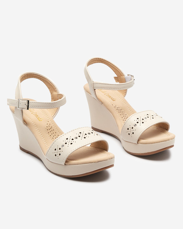 Sandales compensées beiges pour femmes Bellomia - Chaussures
