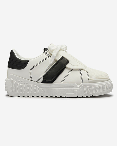 OUTLET Chaussures de sport pour femmes, noires et blanches, avec empiècements en caoutchouc Inika - Footwear