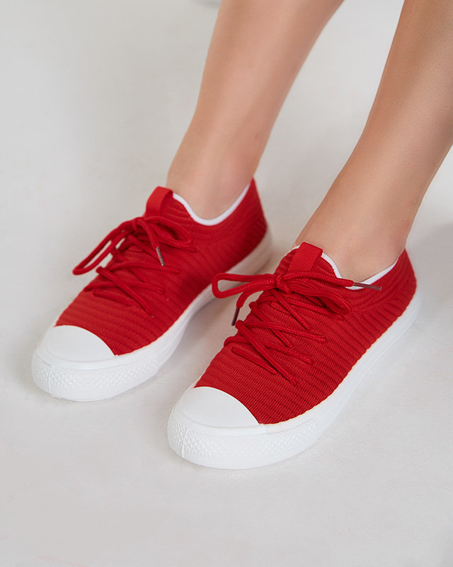OUTLET Baskets côtelées rouges femme Manfer- Footwear