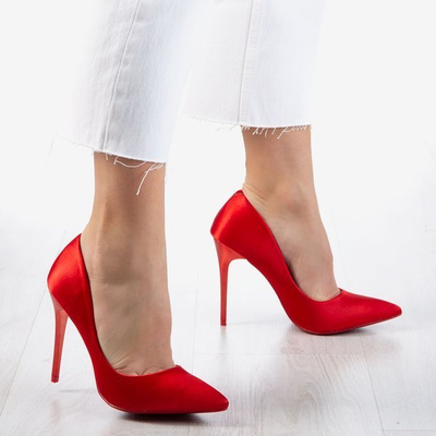 Escarpins Femme Red Satin Gold Star - Chaussures