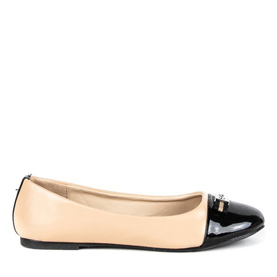 Ballerine fille beige et noire Vals - Chaussures