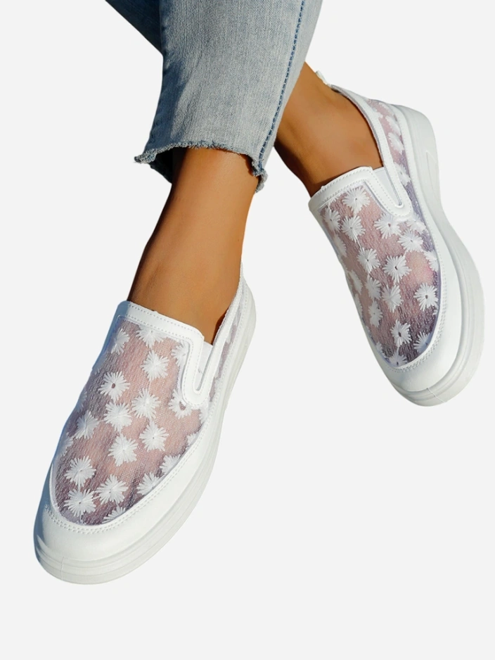 Mocassins en mesh pour femmes Royalfashion avec fleurs Emzos