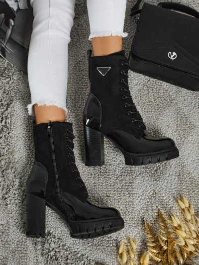 Bottines femme en éco-daim à talons épais Event Bramble