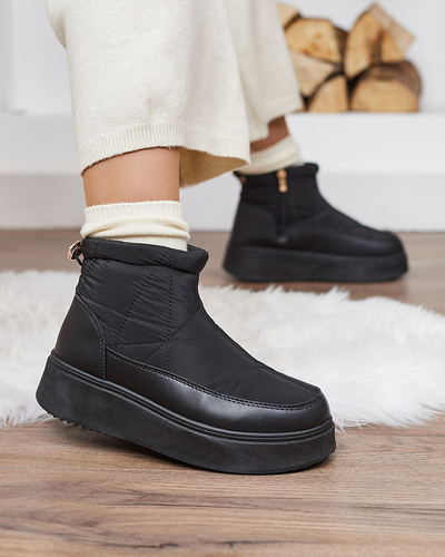 Royalfashion Bottes de neige à enfiler pour femme en noir Armeda