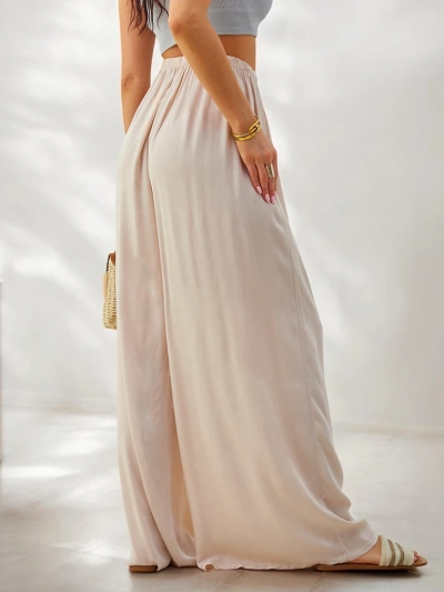 Royalfashion Pantalons droits en viscose pour femmes en tissu