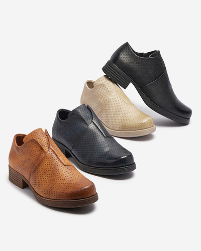 Demi-bottes en cuir écologique pour femmes Camel Ilioppa- Footwear