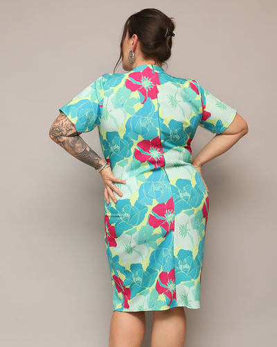 Royalfashion Robe en tissu floral pour femme PLUS SIZE