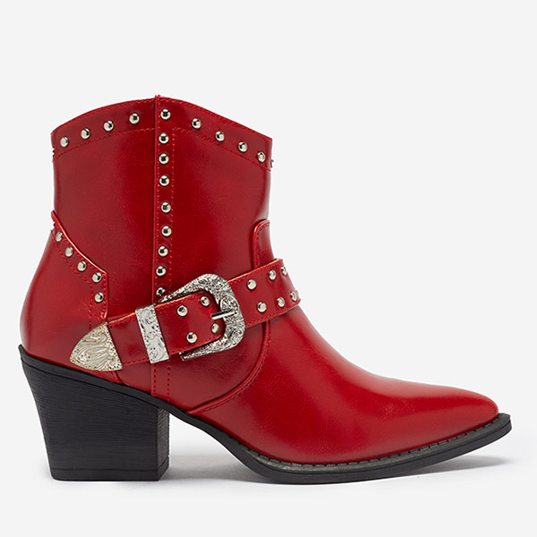 OUTLET Bottes de cowboy sur tige avec jets en rouge Hally- Footwear