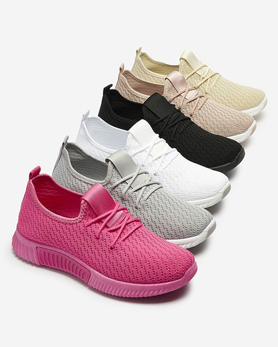 Rose chaussures de sport en tissu pour femmes Vobbu- Footwear