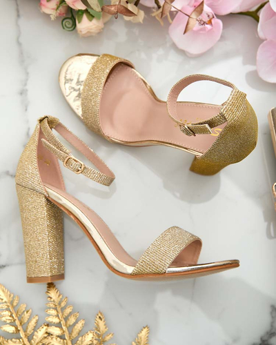 Royalfashion Sandales à talons en brocart pour femme Etotta