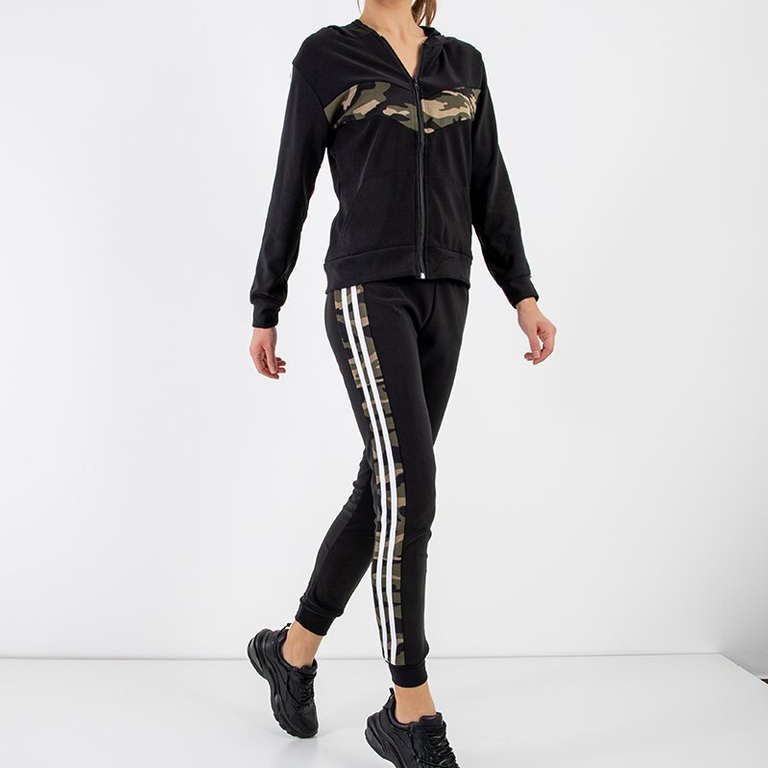 Ensemble de survêtement camouflage femme noir - Vêtements