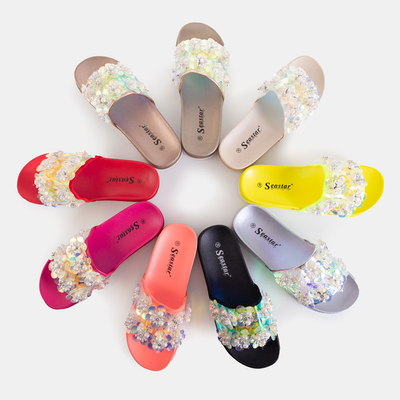 Sandales compensées femme noires à embellissements Maurelle - Chaussures