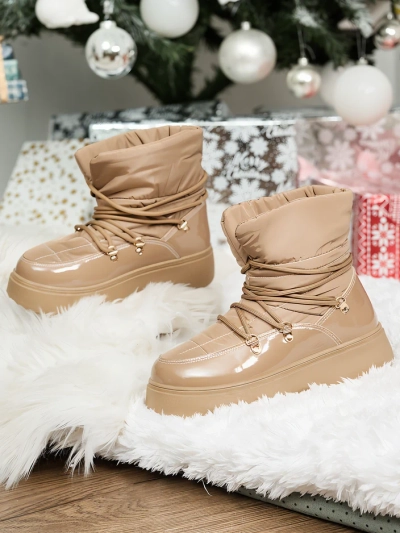 Royalfashion Bottes de neige à enfiler pour femme de couleur marron Dabenda