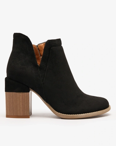 Royalfashion Black Lemere square heele heele boots