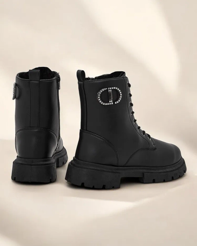 Royalfashion Bottines pour femmes en cuir éco Enoll