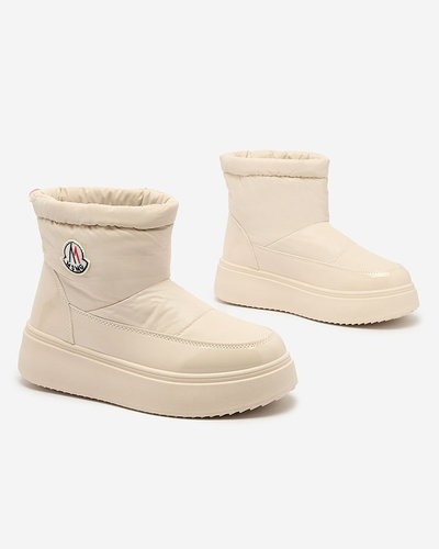 Royalfashion Bottes de neige à enfiler pour femme en couleur crème Ademra