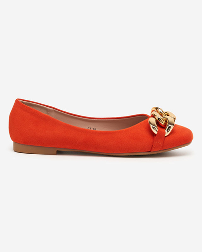 OUTLET Ballerines femme orange décor Caviene - Chaussures