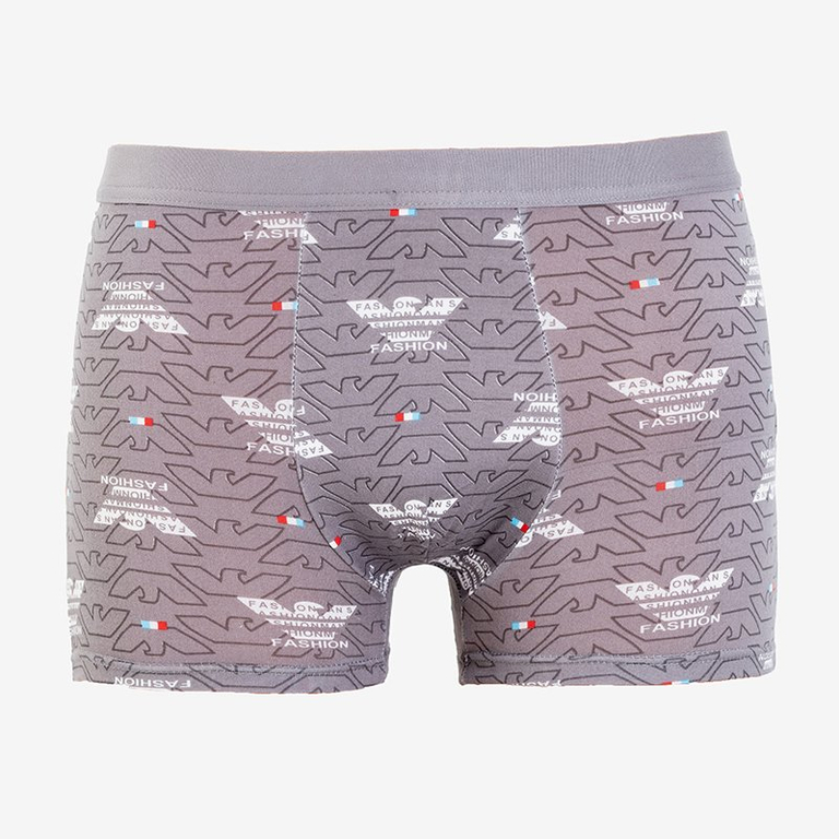 Boxer homme gris à motifs - Sous-vêtements