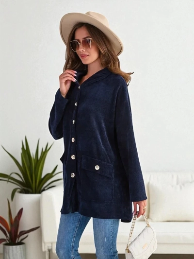 Royalfashion Cardigan pour femmes avec boutons dorés GRANDE TAILLE