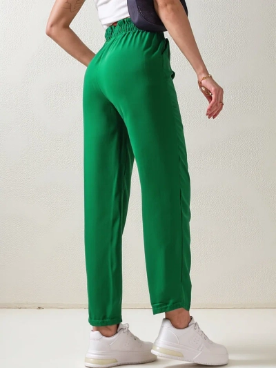 Royalfashion Pantalon en tissu simple pour femmes