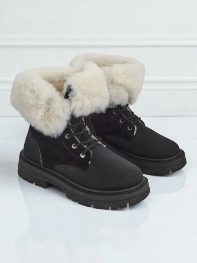 Bottes chelsea à doublure en fourrure pour femmes Nasaha