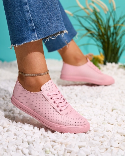 Royalfashion Tennis ajourées pour femme rose Salomp