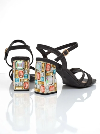 Royalfashion Sandales brillantes pour femmes Crystal Charm