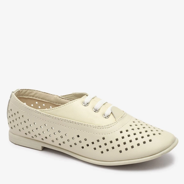 Mocassins ajourés beige pour enfants Janno- Footwear