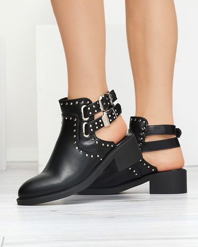 Bottes pour femmes noires avec découpes Dlagona- Footwear