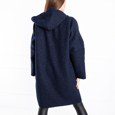 Veste femme bleu marine - manteau à capuche - Vêtements