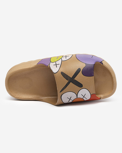Pantoufles Elmino dorées pour femmes - Chaussures