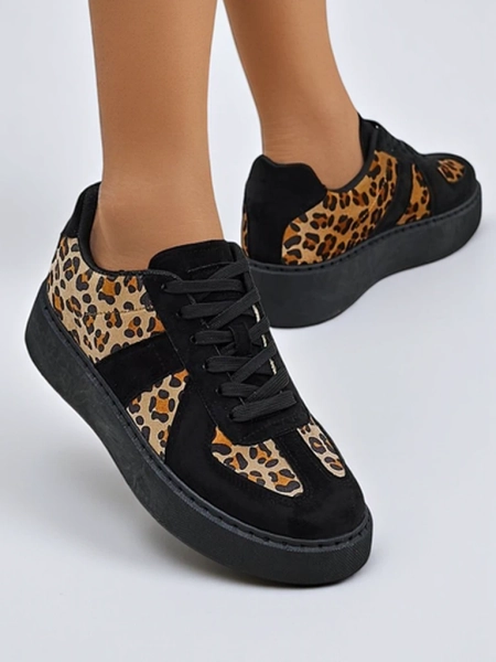 Royalfashion Baskets sportives pour femmes avec un imprimé léopard Big Cat