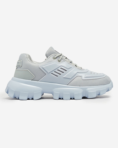 Royalfashion Baskets de sport en tissu gris-bleu pour homme Lamkim