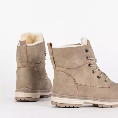 OUTLET Bottines femme beige mat Misqa. Chaussure