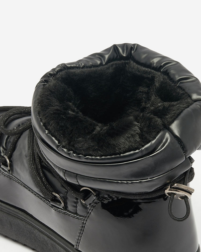 Royalfashion Bottes de neige pour femmes noires à enfiler Galebda