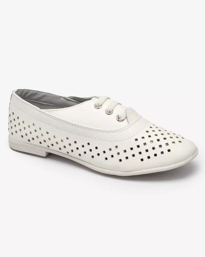 Mocassins ajourés blancs pour enfants Janno- Footwear