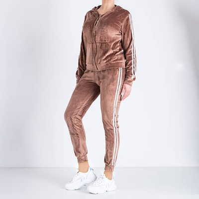 Sweat-shirt femme marron avec rayures - Vêtements