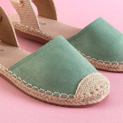 Espadrilles nouées pour femmes en vert Edola - Chaussures