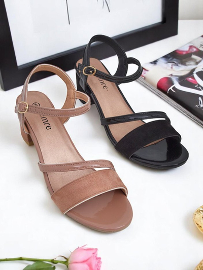 Royalfashion Sandales vernies à talon bas Grace Gloss pour femmes